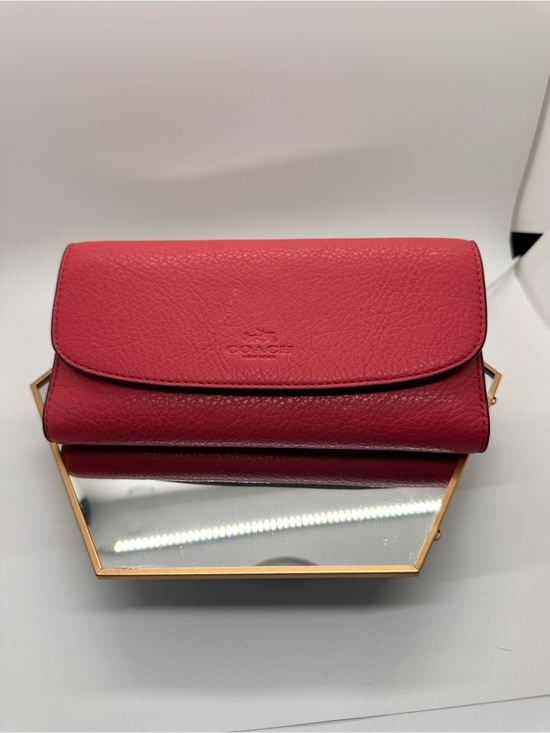Coach Handbags - Coach Pebbled Leather Wallet and Checkbook holder - Rose Red NWOT!! Never Used!!